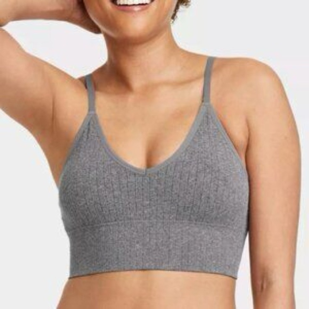 Auden Gray Ribbed Bralette